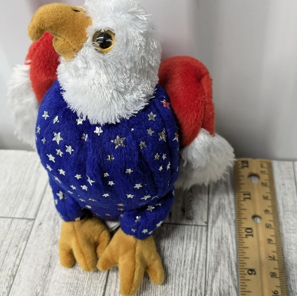 Ty Free Plush Eagle Toy with Red, White, and Blue